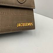 Jacquemus | Le chiquito moyen small crocodile-effect bag in brown 18cm - 3