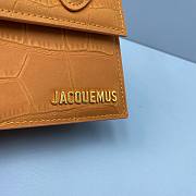 Jacquemus | Le chiquito moyen small crocodile-effect bag in orange 18cm - 4