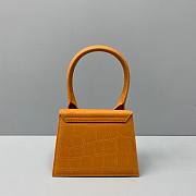 Jacquemus | Le chiquito moyen small crocodile-effect bag in orange 18cm - 3