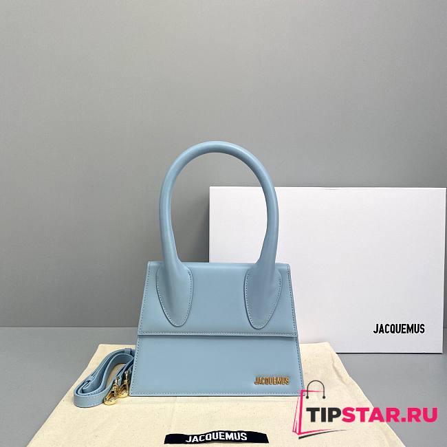 Jacquemus | Le grand chiquito leather bag in light blue 24cm - 1