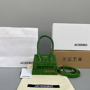 Jacquemus | Le chiquito mini crocodile-effect bag in green 12cm