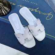 Hermes Oran sandal white leather - 6
