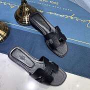 Hermes Oran sandal black leather - 1