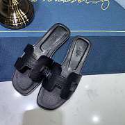 Hermes Oran sandal black leather - 2