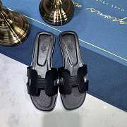 Hermes Oran sandal black leather - 3