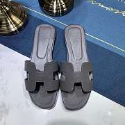 Hermes Oran sandal gray leather - 2