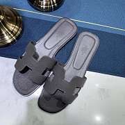 Hermes Oran sandal gray leather - 3