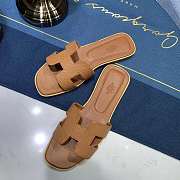 Hermes Oran sandal brown leather - 1