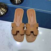 Hermes Oran sandal brown leather - 6
