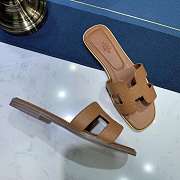 Hermes Oran sandal brown leather - 5