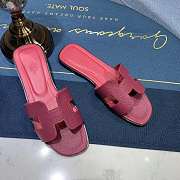 Hermes Oran sandal wine leather - 1