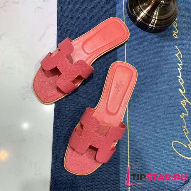 Hermes Oran sandal pink leather - 1