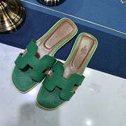 Hermes Oran sandal green leather - 2