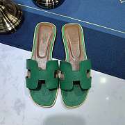 Hermes Oran sandal green leather - 3
