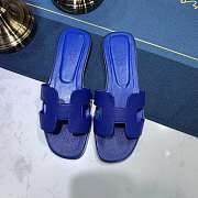 Hermes Oran sandal blue leather - 3