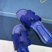 Hermes Oran sandal blue leather - 4