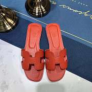 Hermes Oran sandal red leather - 5