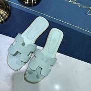 Hermes Oran sandal sky blue leather - 2