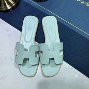 Hermes Oran sandal sky blue leather - 1