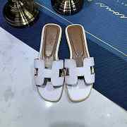 Hermes Oran sandal white/brown leather - 6