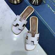 Hermes Oran sandal white/brown leather - 5