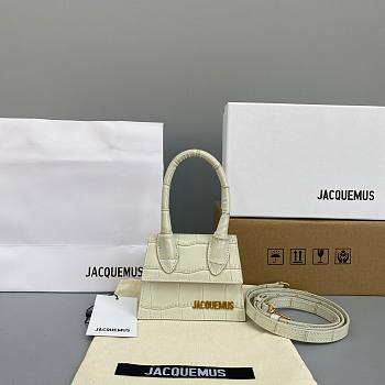 Jacquemus | Le chiquito mini crocodile-effect bag in white 12cm