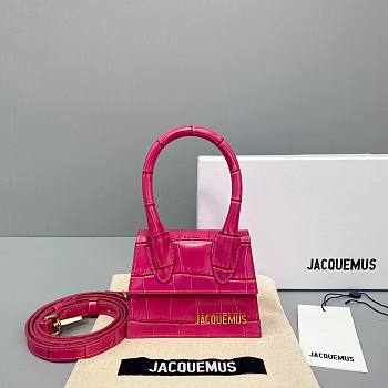 Jacquemus | Le chiquito mini crocodile-effect bag in pink 12cm