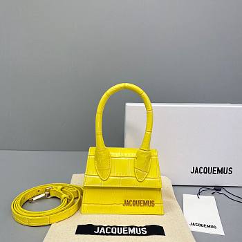 Jacquemus | Le chiquito mini crocodile-effect bag in yellow 12cm