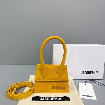 Jacquemus | Le chiquito mini velvet leather bag in yellow 12cm