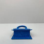 Jacquemus | Le chiquito mini velvet leather bag in blue 12cm - 5