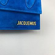 Jacquemus | Le chiquito mini velvet leather bag in blue 12cm - 3