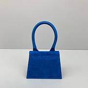 Jacquemus | Le chiquito mini velvet leather bag in blue 12cm - 4