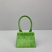 Jacquemus | Le chiquito mini velvet leather bag in green 12cm - 3