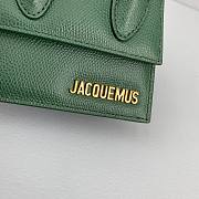 Jacquemus | Le chiquito mini grained leather bag in green 12cm - 3