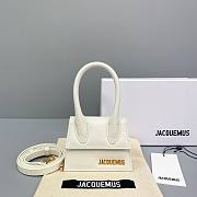 Jacquemus | Le chiquito mini grained leather bag in white 12cm - 1