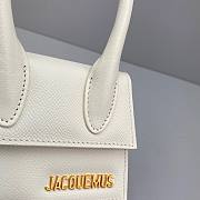 Jacquemus | Le chiquito mini grained leather bag in white 12cm - 2