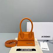 Jacquemus | Le chiquito mini grained leather bag in orange 12cm - 1