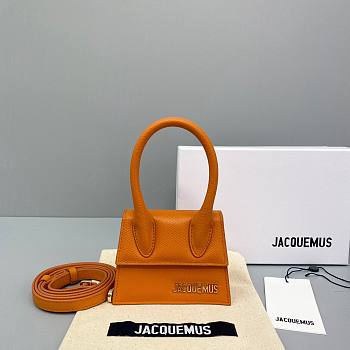 Jacquemus | Le chiquito mini grained leather bag in orange 12cm