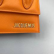 Jacquemus | Le chiquito mini grained leather bag in orange 12cm - 4