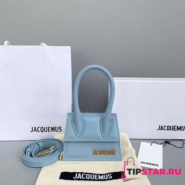 Jacquemus | Le chiquito mini leather bag in light blue 12cm - 1