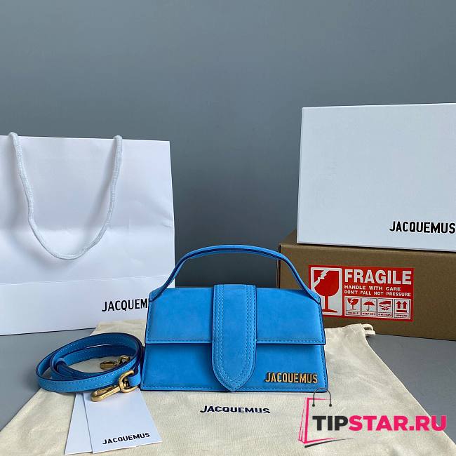 Jacquemus | Le grand bambino crossbody strap handbag in blue 18cm - 1