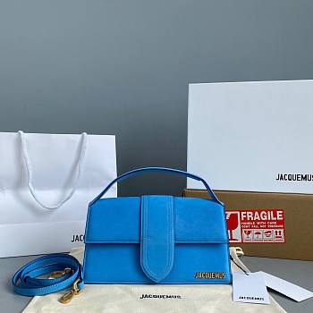 Jacquemus | Le grand bambino crossbody strap handbag in blue 24cm