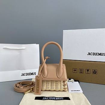 Jacquemus | Le Chiquito mini leather and wicker bag in beige 12cm