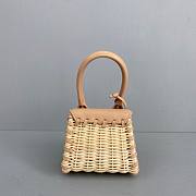 Jacquemus | Le Chiquito mini leather and wicker bag in beige 12cm - 6