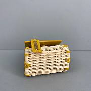 Jacquemus | Le Chiquito mini leather and wicker bag in yellow 12cm - 6