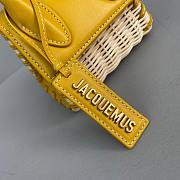 Jacquemus | Le Chiquito mini leather and wicker bag in yellow 12cm - 2