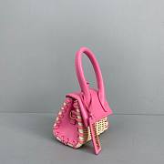Jacquemus | Le Chiquito mini leather and wicker bag in pink 12cm - 6