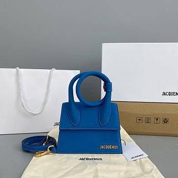 Jacquemus | Le Chiquito noeud small bag flexible handle in blue 18cm