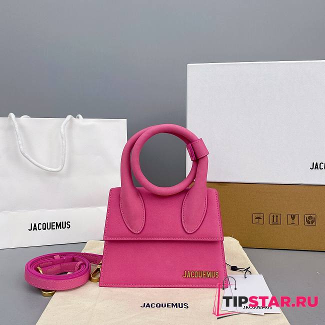 Jacquemus | Le Chiquito noeud small bag flexible handle in pink 18cm - 1