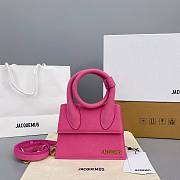 Jacquemus | Le Chiquito noeud small bag flexible handle in pink 18cm - 1
